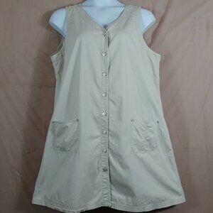 Denim Dress Women's Off White Denim Sleeveless Snap Front Mini Size L
